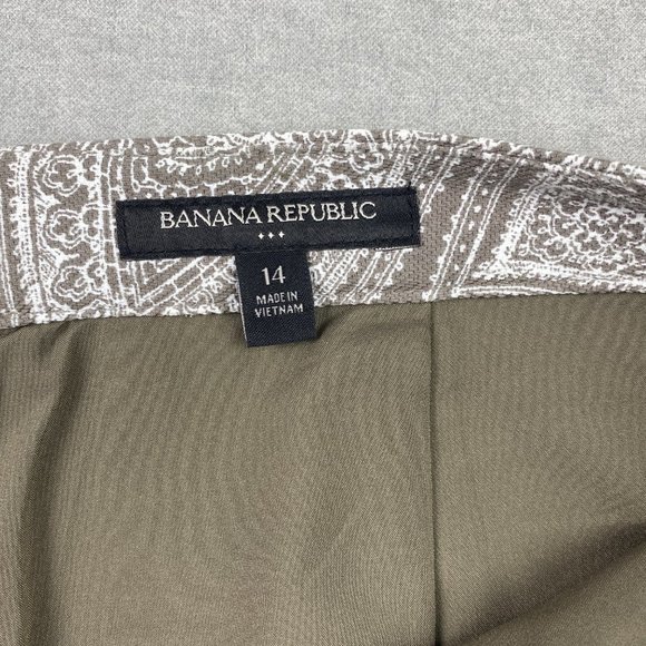Banana Republic‎ Skirt Womens 14 Brown Pencil Lined Paisley Pockets Stretch - Picture 8 of 15